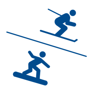 skier and snowboarded  icon